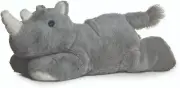 Aurora - Small Gray Mini Flopsie - 8" Rhino - Adorable Stuffed Animal