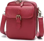[Generic] Women's Crossbody Handbags, Double Layer Leather Mini Messenger Bag, Anti Theft Crossbody Bags for Women Man with 10 Card Slots