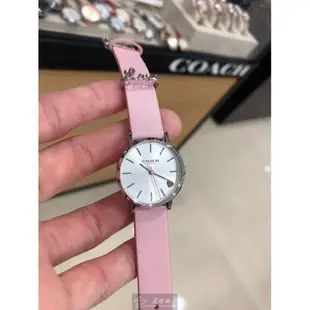 COACH手錶, 女錶 28mm 銀圓形精鋼錶殼 白色簡約, 時分秒中三針顯示, 紅愛心錶面款 CH00052