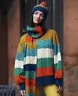 NWT Gorman Greta Colourblock Stripe Cable Textured Knit Wool Jumper Sweater S