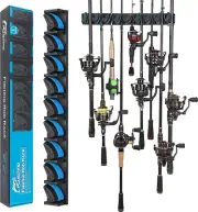 PLUSINNO Vertical Fishing Rod Holder, Wall Mounted Fishing Rod Rack, Fishing Pol