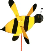 Amish Crafted Whirlybird Whirligig Garden Stake Wind Spinner - Bumblebee
