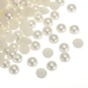 300pcs Flatback Pearls 14mm ABS Plastic Half Round Dome Pearls, Beige