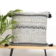 Linen Connections Monochrome Cushion Cover Multi colour Weave 'Shaggy' Beni Ourain Style Cushion Cover - Berber Style Cushion Cover - 017