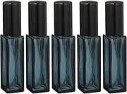 sourcing map 10ml Glass Mini Perfume Bottles, 5Pcs Fine Mist Bottle Refillable Empty Mini Spray Bottles with Aluminized Nozzle for Perfume, Travel Liquid, Essential Oil(Gradient Blue/Black)