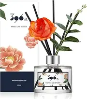 [396 st.] Peony Flower Reed Diffuser, Vanilla Lavender(Also Known as Garden Lavender), 200ml(6.7oz) / Reed Diffuser Sets, Scentsy Home Fragrance, Scented Oils, Home & Bathroom Décor