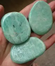 Amazonite - 3 Flat Palmstones sc921e
