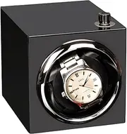 Automatic Watch Winder,Single Watch Winder Dust-Proof Box With Quiet Motor,Watches Rotation Storage Case For Mechanical Watches-Red/Orange/Black LWX