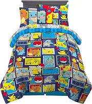 Franco Kids Bedding Super Soft Comforter and Sheet Set with Sham, 5 Piece Twin Size, Pokemon