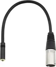 EMSea Mini-Jack 3.5mm 1/8 Inch Microphone TRS Female Socket to 3 Pins XLR Male Plug Audio Adapter Converter Cable Line 0.3M/1Ft Wires Black