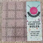 Tula Pink 4.5" Square Fussy Cut Ruler With Unicorn Grip NEW