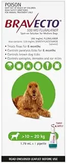 Bravecto Spot On for Medium Dogs 10-20Kg Green 2 Pipettes