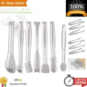 Dishwasher Safe 6-Inch Stainless Steel Mini Tongs - Set of 6 for Easy Serving