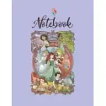 NOTEBOOK: DISNEY PRINCESS CLASSIC CARTOON GROUP COLLAGE NOTEBOOK FOR GIRLS TEENS KIDS JOURNAL COLLEGE RULED BLANK LINED 110 PAGE