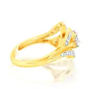 9ct Yellow Gold Fancy Ring in 1/6 Carat Natural Diamonds, O