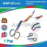 AAProTools: Double-Curved Applique scissors, Multi Rainbow Color