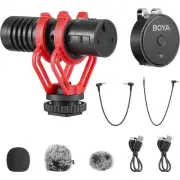Boya BY-MM1W Wireless Lavalier Microphone - include Shockmount & Furry [BY-MM1W]