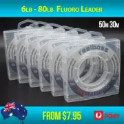 ReelBoss 100% Fluorocarbon Leader 4 6lb 10lb 12 15lb 20lb 30lb 50lb 40 60lb 80lb