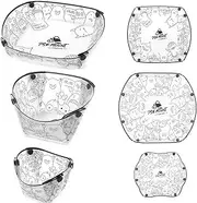 Portable Camping Utensil Folding Set, 3 Sizes (0.1-0.26 Gal), Folding Plate, Bowl, Water Cup, Easy-Clean, Ultra-Light, Heat-Resistant,Collapsible, Food-Grade Material, for Outdoor Picnics
