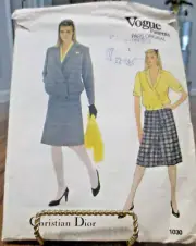 Vogue 1030 Paris Original Christian Dior Jacket Skirt Blouse FF Size 14 Pattern