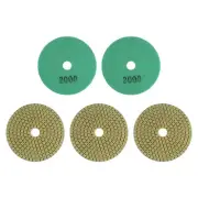 5pcs 4" Grits 2000 Premium Diamond Polishing Pads Wet/Dry for Stone Concrete