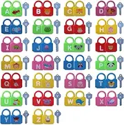 Color ABC Learning Lock Educational Letter Combination-with 26 Locks, 26 Keys Montessori Preschool Alphabet Learning Game Early Education Toys