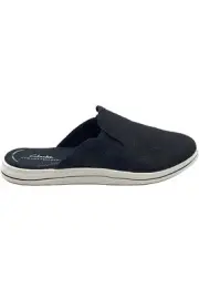 Clarks Cloudsteppers Canvas Slip-on Mules Breeze Shore Black Floral