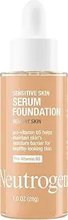 Neutrogena Healthy Skin Sensitive Skin Serum Foundation with Pro-Vitamin B5, Color Correcting & Pore Minimizing Liquid Foundation & Face Serum, Buildable Coverage, Medium 01, 1 oz