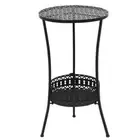 Bistro Table Black 40x70cm Metal Outdoor Garden Patio Lounge Coffee Side Stand