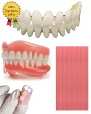 Denture Do It Yourself Full Set of Top and Bottom Fake Teeth, for Improve Smile,
