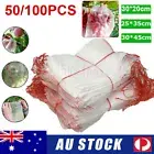 50/100x Fruit Net Bags Garden Vegetable Tree Plant Protection Mesh Insect Proof