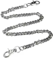 [PINKPIN] Biker Wallet Chain, Heavy Duty Pocket Chain with Round Clasp, Men Chains for Keys, Jeans, Pants, Purse and Handbag, long, Metal, No Gemstone