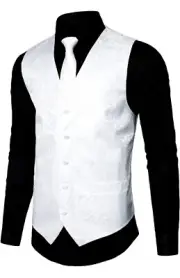 JOGAL Men's Paisley Vest for Suit or Tuxedo