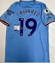 JULIAN ALVAREZ Signed Jersey Manchester City Shirt Treble Champions Beckett COA