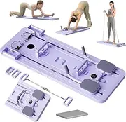 Pilates Reformer Machine,Pilates Board, 4 in 1 Pilates Reformer Pilates Board, Multifunctional Ab Exercise Board with Timer, Automatic Rebound Pilates Equipment for Adults, Men, Women, for Home