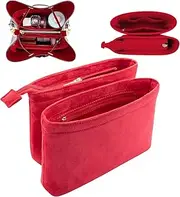 LIZHUYA Velvet 2 Packs Purse Organizer Women's Handbag Organizers Bag Organizer Insert Purse Organizer for LV NeoNoe Noé Series (RED)