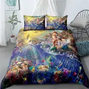 v5240 Bed Sheets The Little Mermaid Princess Ariel Duvet Cover Bedding Set Pillowcase Bed Sheets IU5240