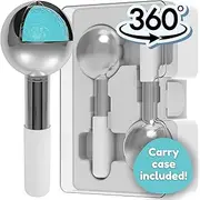 Eli with Love Ice Globes for Facials - 360 Rotating Unbreakable Steel Ice Globes with Carry Case - Professional Esthetician Supplies - Ice Roller for Face and Eyes - Ideal Skincare Tool (White)