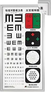 LED Visual Acuity Chart, Multifunctional Eye Chart Light Box with Stick & Eye Spoon, Uniform and Not Dazzling, HD LED Eye Chart for Home Infirmary Hospital Clinic(A:5m)