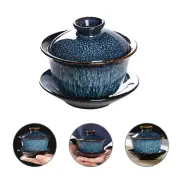 Porcelain Teapot Gaiwan Traditional Chinese Bowl Elegant Teacup Travel