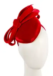 Red velvet pillbox winter racing fascinator by Max Alexander 100% AU Seller