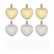 Rhinestone Pendant Trays, 6 Set Double Sided Tray 6pcs Glass Dome 12pcs
