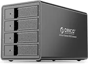 ORICO 4 Bay USB 3.0 to SATA External Hard Drive Enclosure for 3.5 inch HDD Support 64TB (4 x 16TB) Aluminum Alloy RAID Enclosure Support RAID Mode Storage with Fan Tool Free