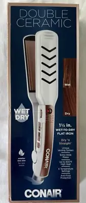 Conair Double Ceramic Flat Iron, 1 1/2-inch Wet-to-Dry Hair Straightener