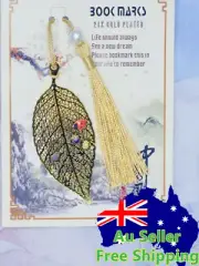Brand New Metal Bookmark Pendant Gift Book Marker Leaf and Bug Insect