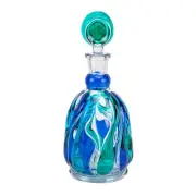 Ocean Swirl 40 oz Glass Decanter with Stopper for Wine Whiskey Cognac Scotch