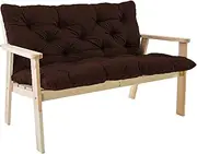 Swing Bench Cushions with Backrest Non Slip 2 3 Seater Replacement Cushion for Outdoor/Indoor Furniture Patio Porch Garden Chairs Brown 120 * 100 * 8cm