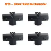 4x 60MM 2 Valve Adjust Air Diesel Heater T Duct Splitter Pipe Connector *