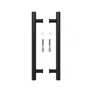 Rolltrak 400mm Matte Black Barn Door Round Double Pull Handle