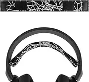 Geekria Flex Fabric Headband Pad Compatible with SteelSeries Arctis 5, Arctis 3, Headphones Replacement Band Repair Part (Black + White)